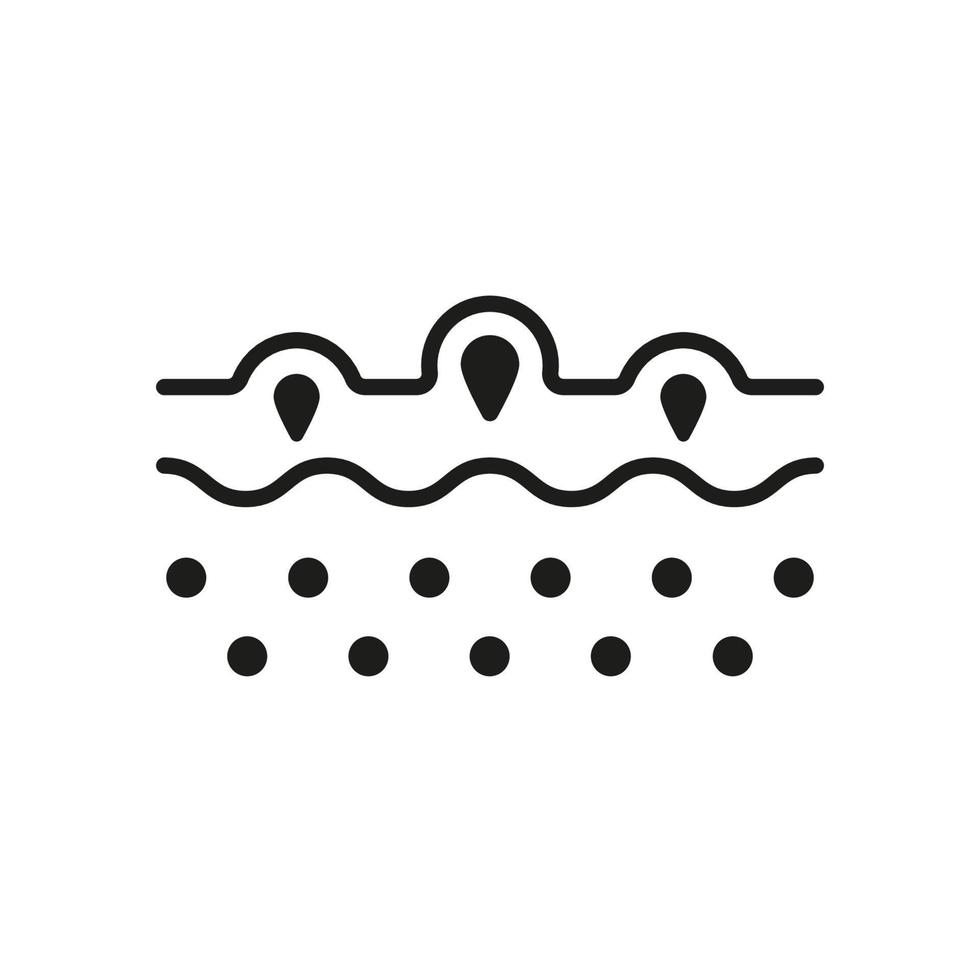 Pimple and Inflammation Sebum Linear Pictogram. Skin Acne, Comedo Line Icon. Blackhead Sign. Deep Pustule Skin Problem Black Icon. Editable Stroke. Isolated Vector Illustration.