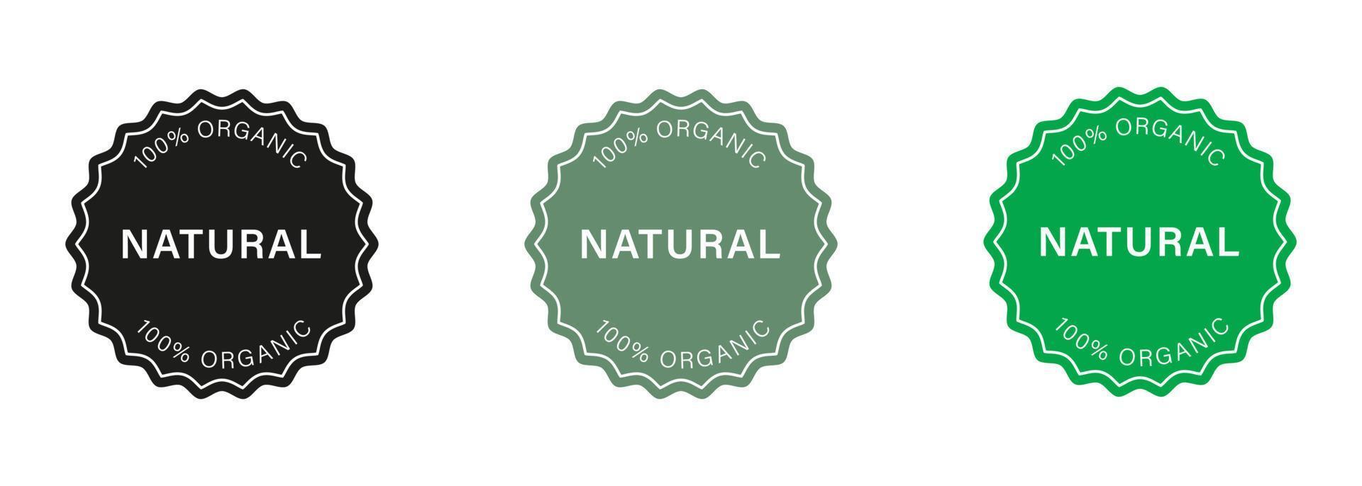 natural orgánico producto silueta sello colocar. eco simpático sano comida etiqueta. puro símbolo. calidad Fresco natural ingredientes pegatina. 100 por ciento naturaleza certificado logo. aislado vector ilustración.