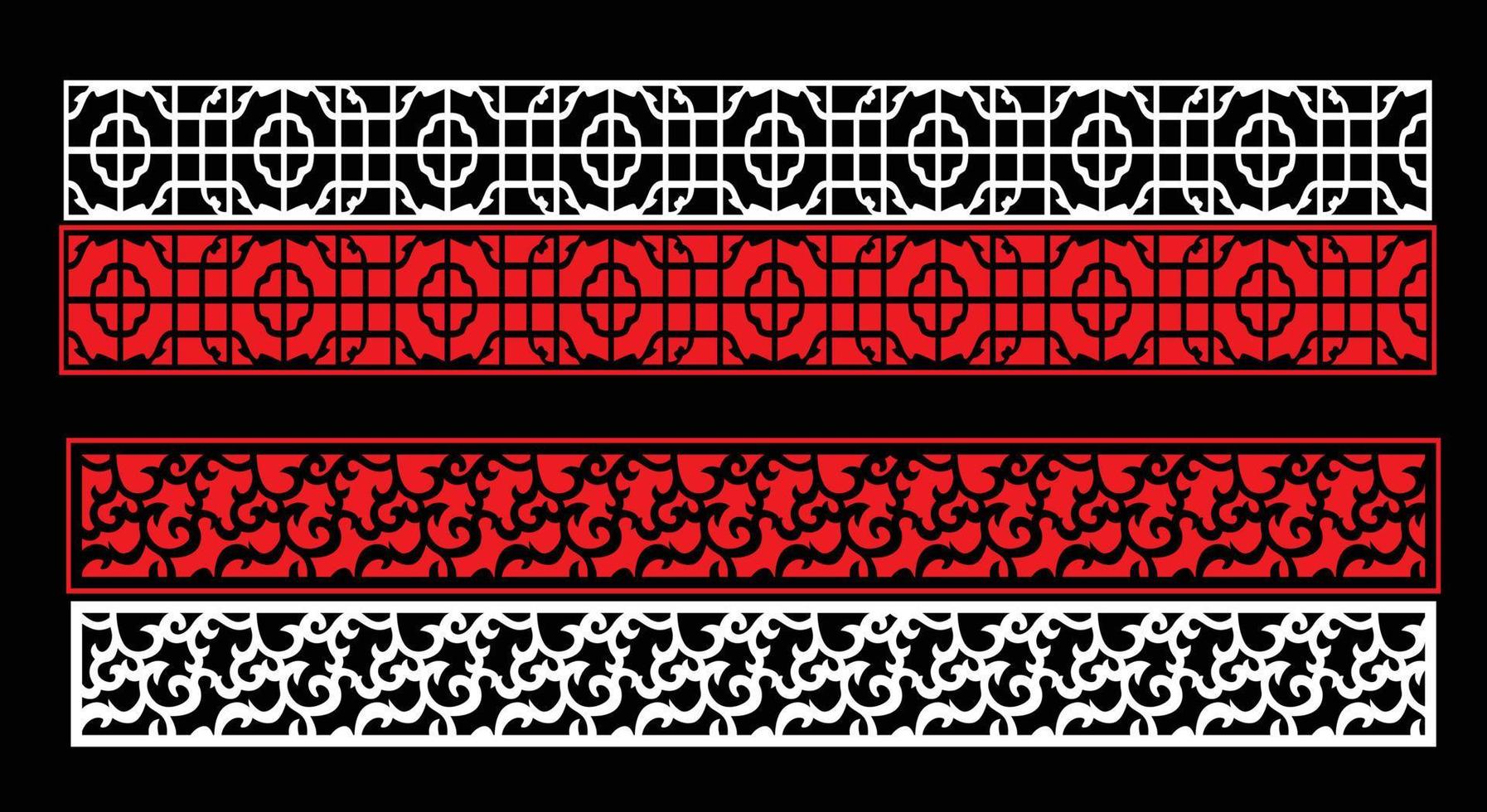 decorativo pared paneles conjunto jali diseño cnc patrón, láser corte patrón, enrutador cnccutting.jali láser cortar decorativo panel conjunto con cordón modelo. vector