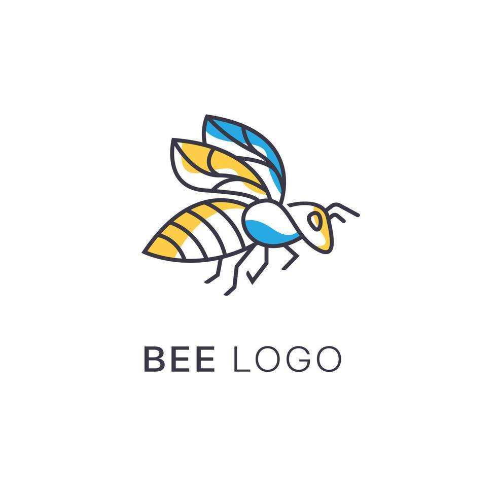 honey Bee animals logo vector, modern honey bee logo design with line art style, outline honey bee logo design vector