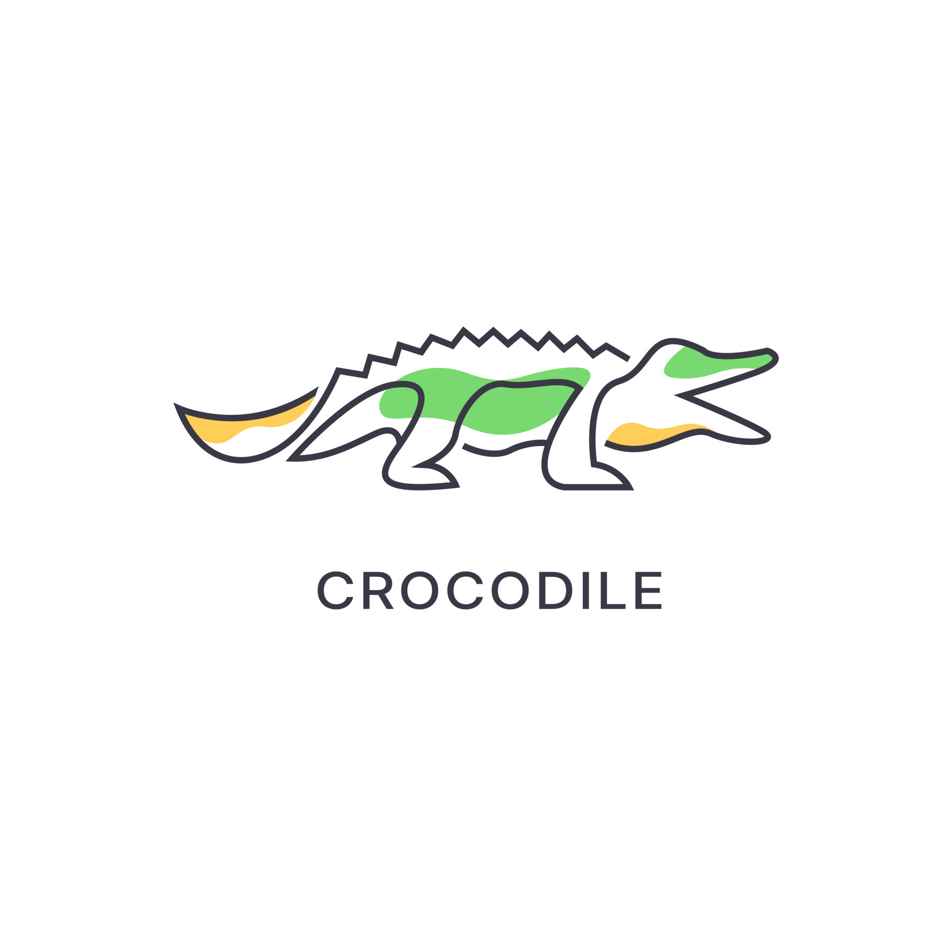 crocodile alligator predator reptile logo icon symbol, crocodile logo  design with line art style 21627055 Vector Art at Vecteezy