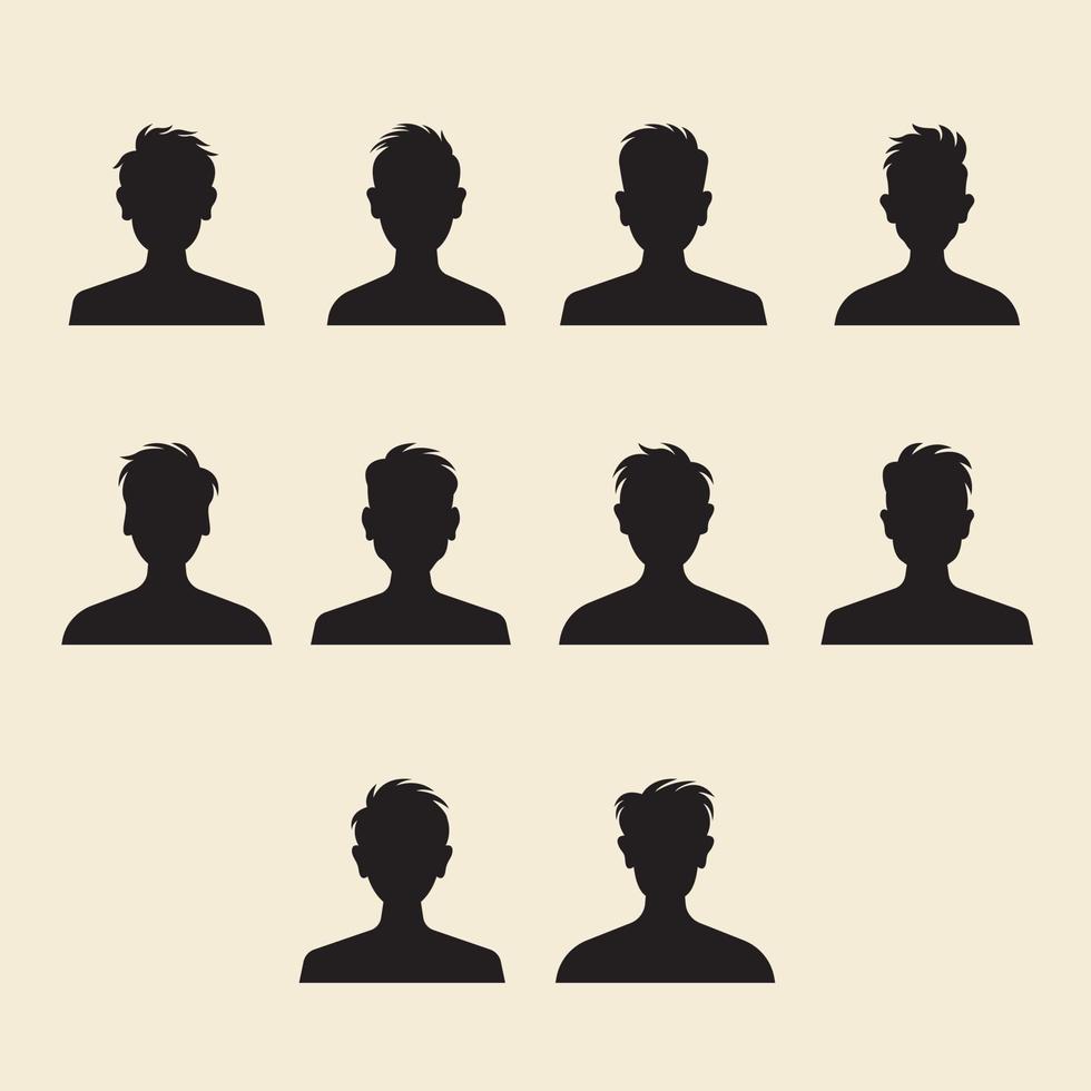 Male and female head silhouettes avatar, Male and female avatar profile sign, Profile icons, Silhouette heads, Anonymous faces portraits vector