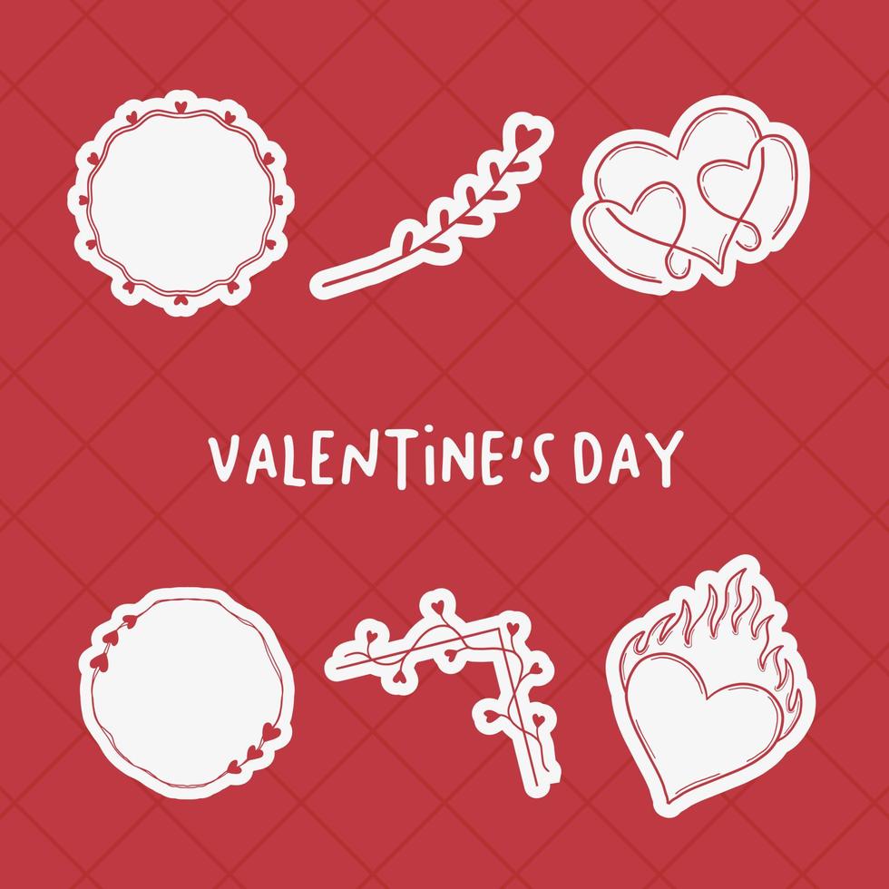 Valentine's day doodle hand drawn elements collection, Love doodles elements set vector