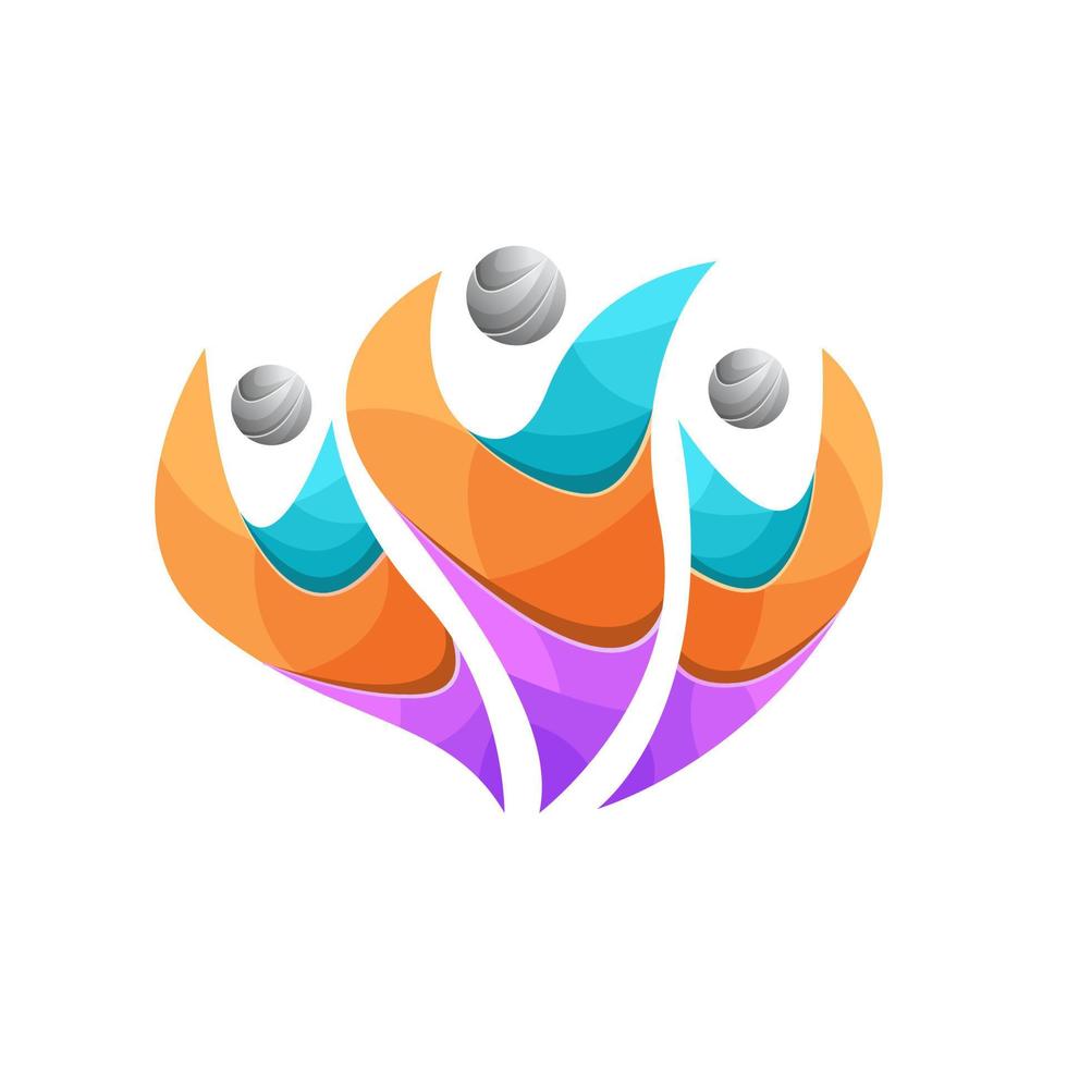 Community logo icon vector isolated, Community people Logo, Abstract Community Logo, Abstract crown people colorful logo icon design