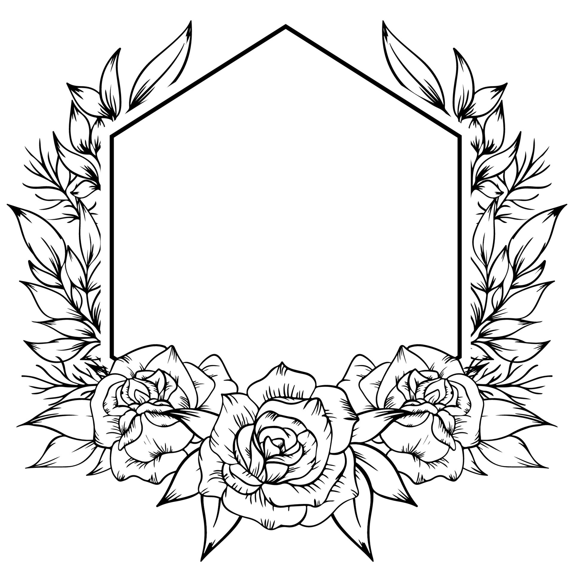 rose flower frame outline 21627213 Vector Art at Vecteezy
