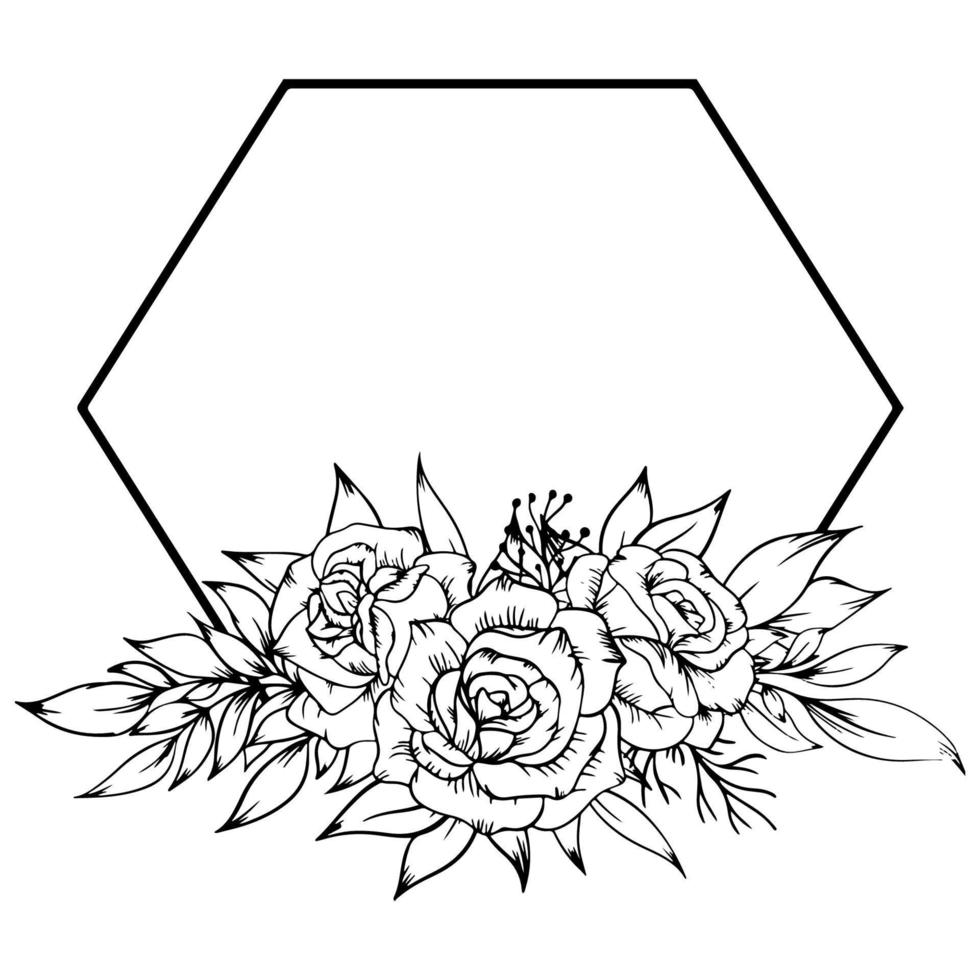 rose flower frame outline 21627213 Vector Art at Vecteezy