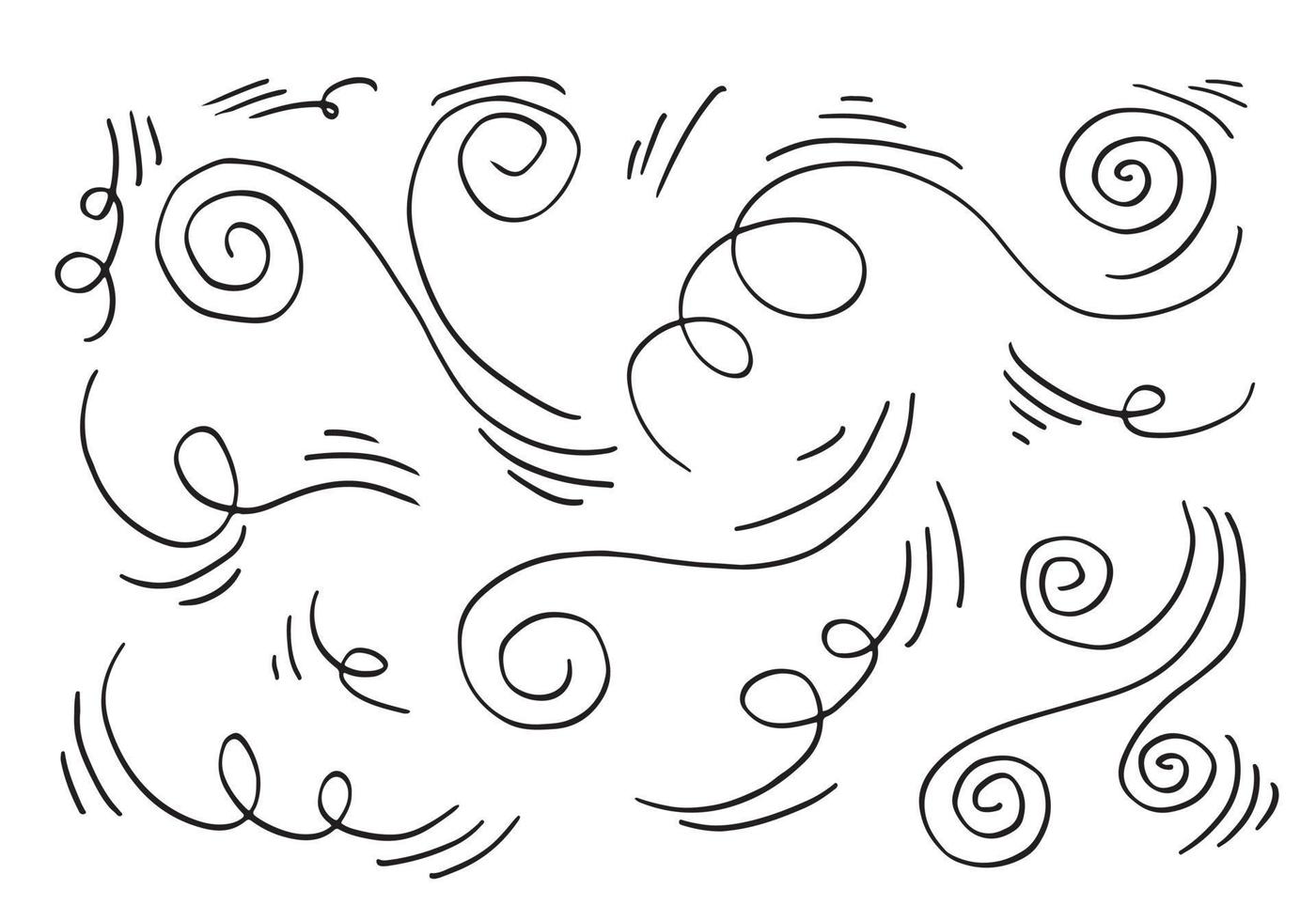 doodle wind illustration vector hand drawn style isolated on white background.