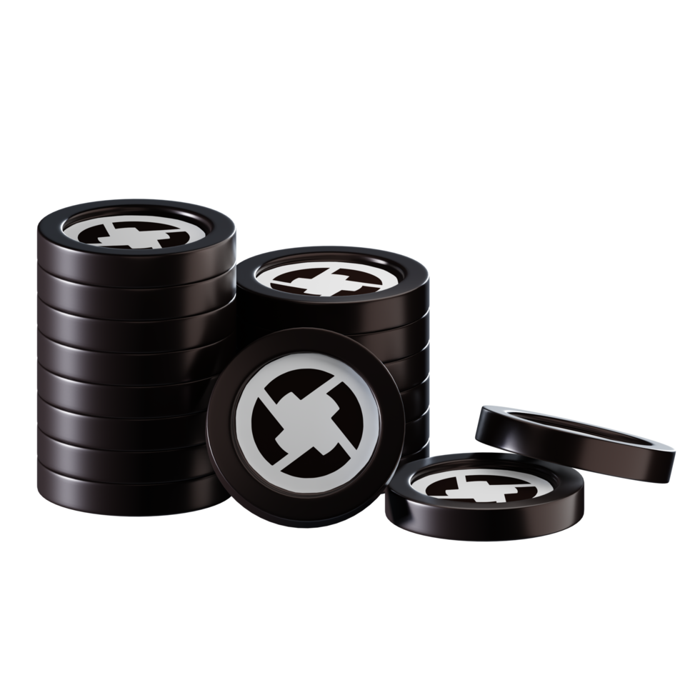 0x ZRX coin stacks cryptocurrency. 3D render illustration png