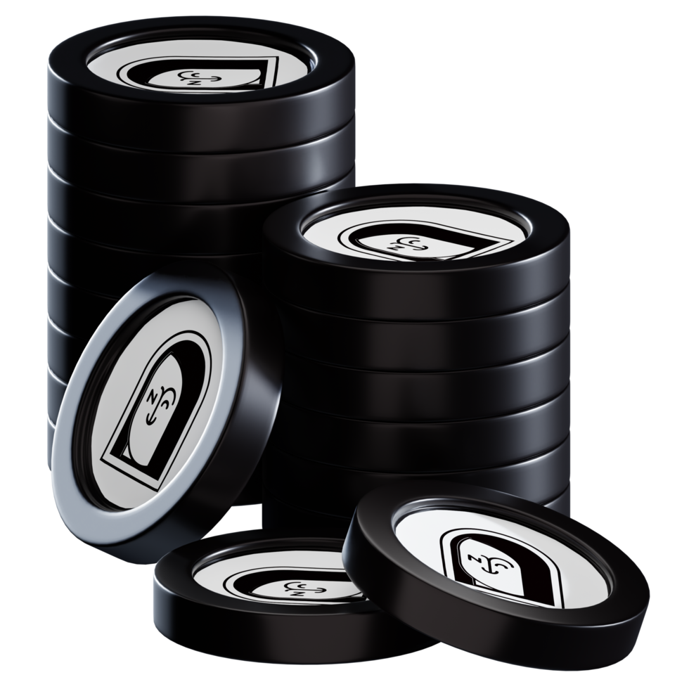 APENFT NFT coin stacks cryptocurrency. 3D render illustration png