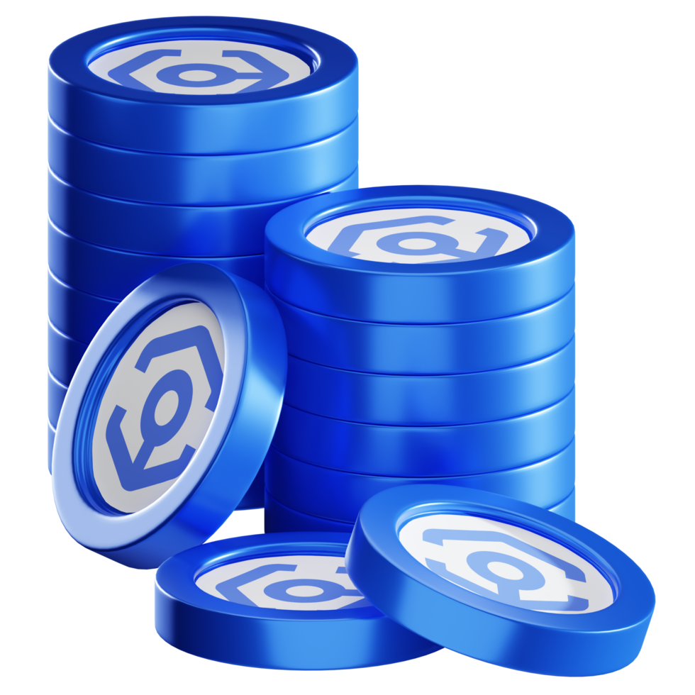 Ankr coin stacks cryptocurrency. 3D render illustration png