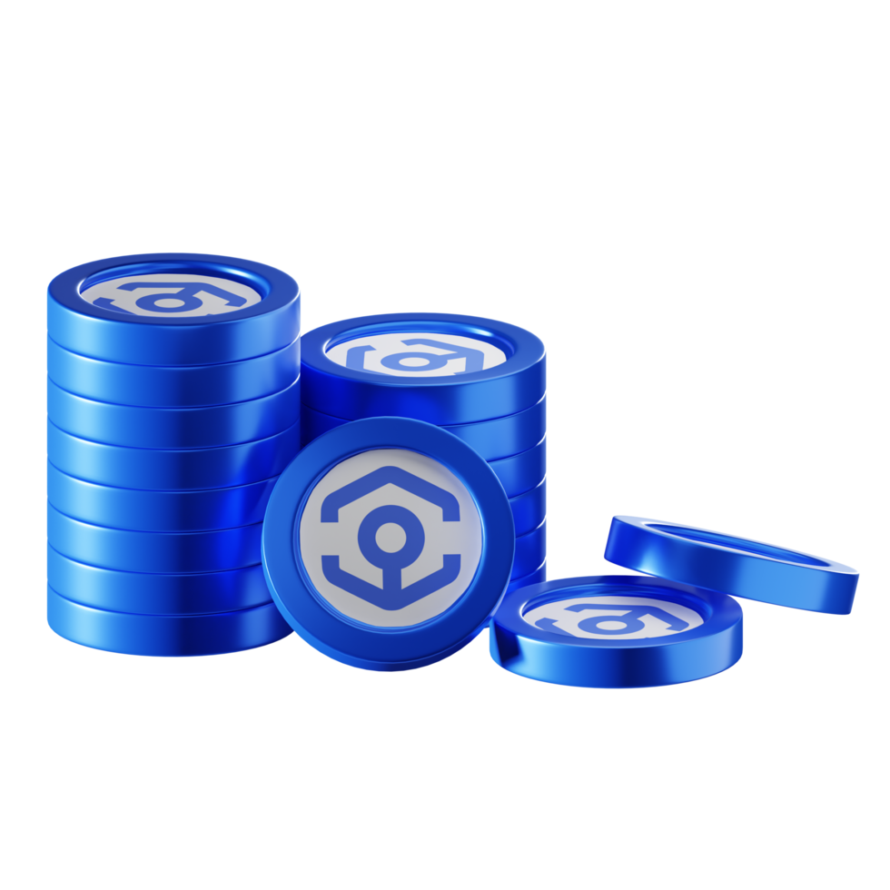 Ankr coin stacks cryptocurrency. 3D render illustration png