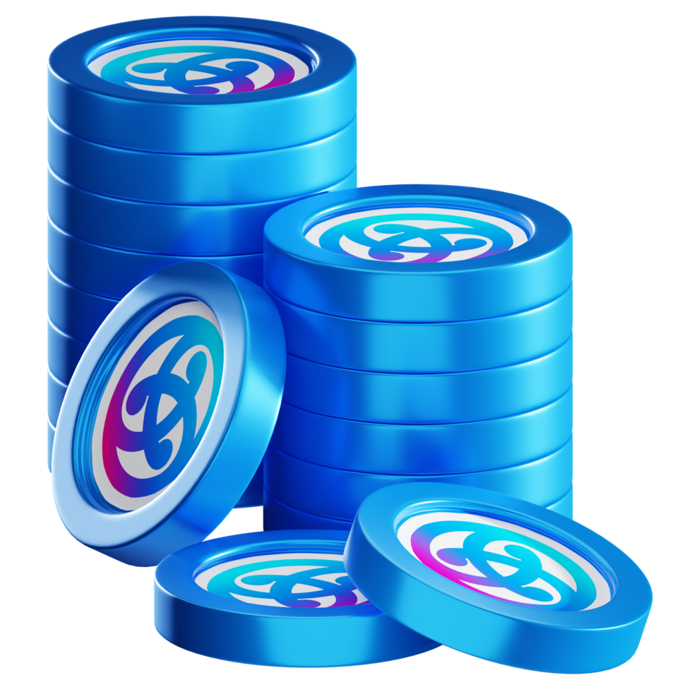 Astar ASTR coin stacks cryptocurrency. 3D render illustration png