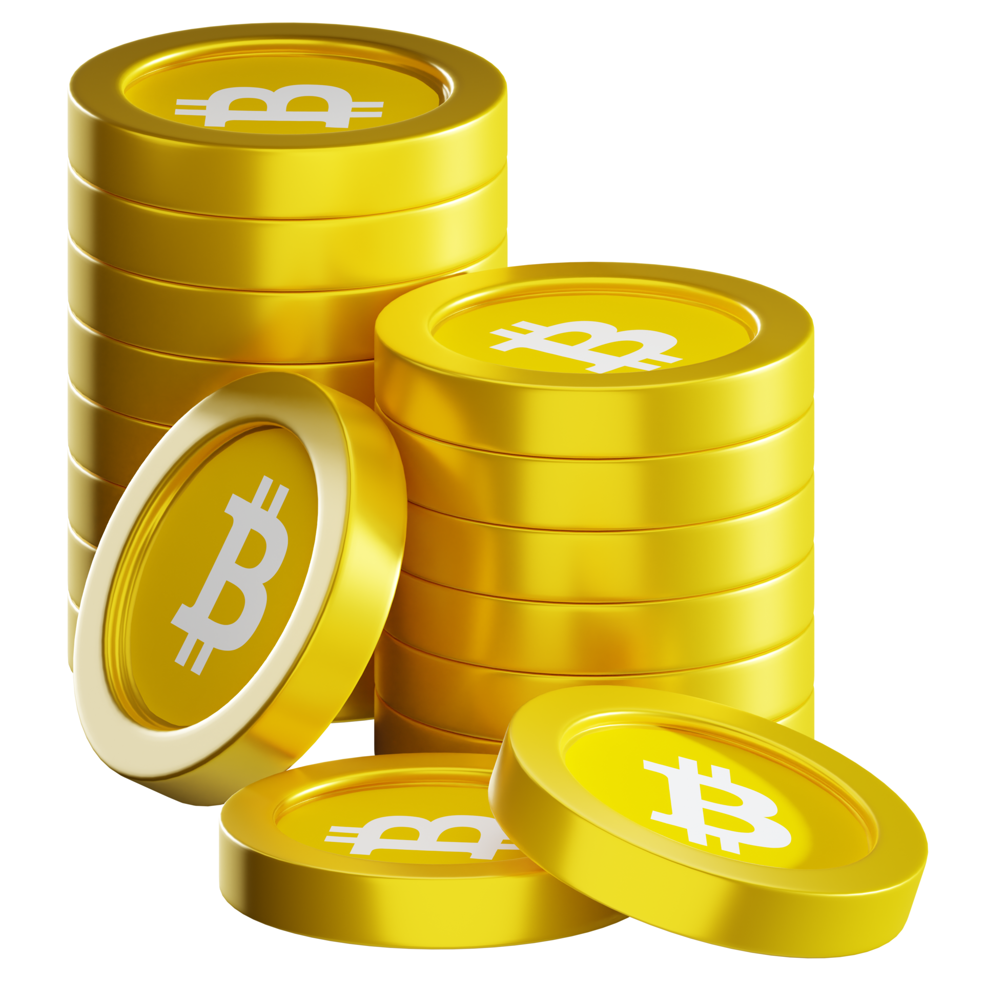 Free Bitcoin SV BSV coin stacks cryptocurrency. 3D render illustration
