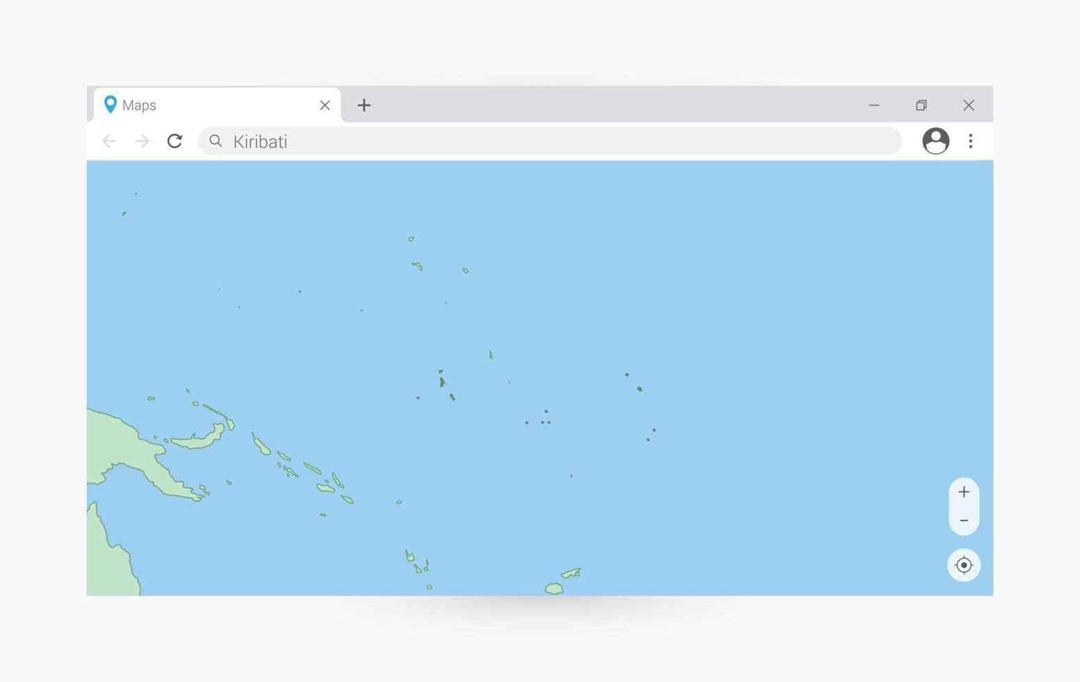 navegador ventana con mapa de kiribati, buscando Kiribati en Internet. vector