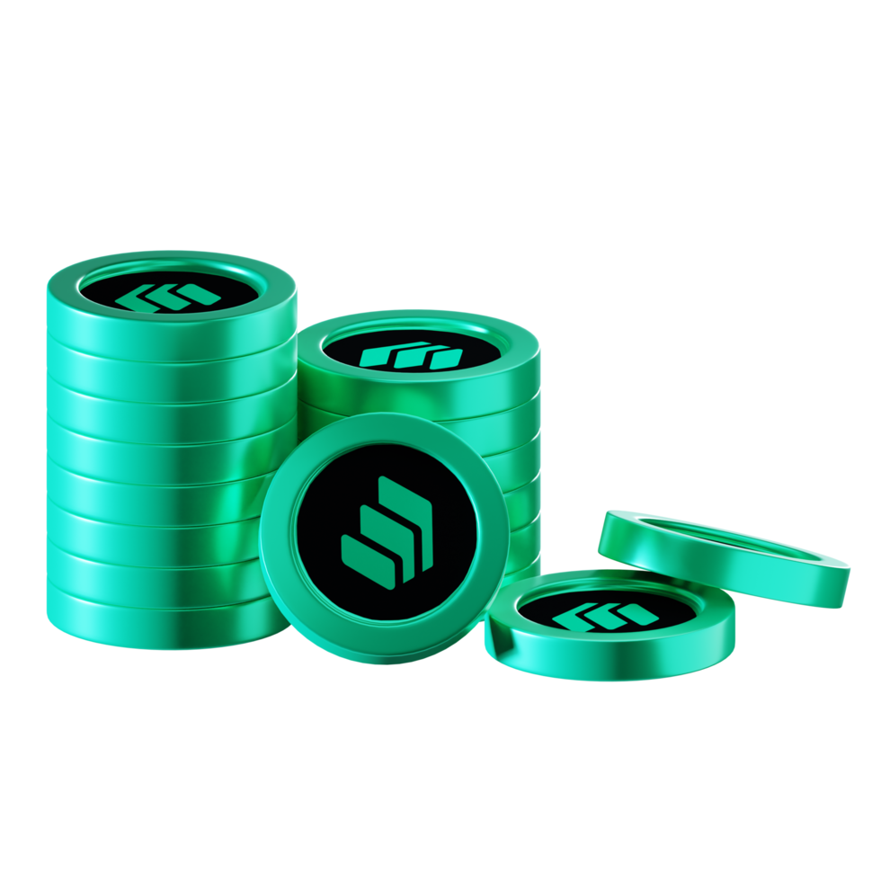 Compound COMP coin stacks cryptocurrency. 3D render illustration png