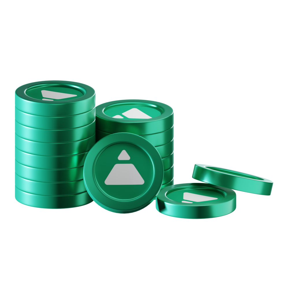 Fei USD FEI coin stacks cryptocurrency. 3D render illustration png
