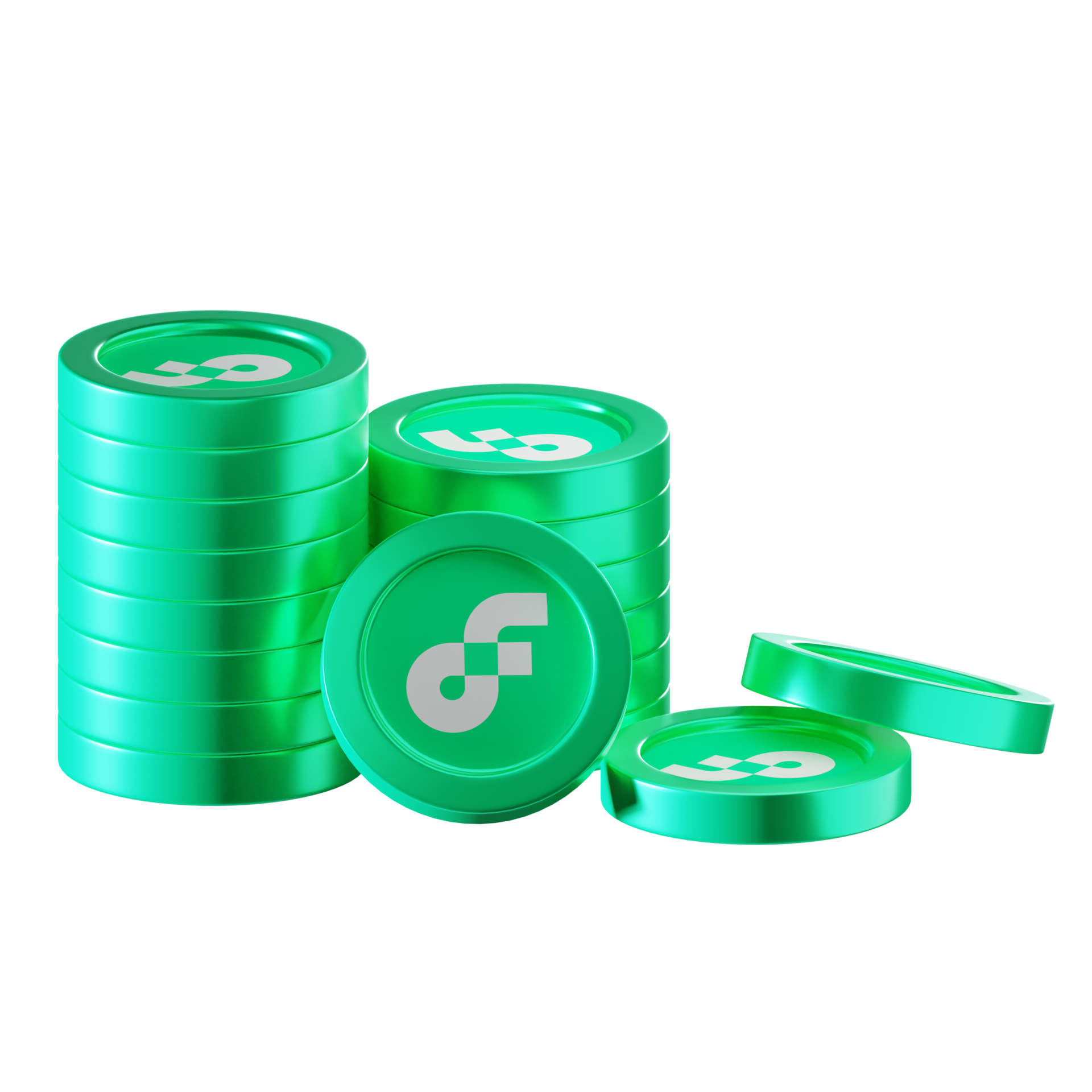 Flow coin stacks cryptocurrency. 3D render illustration 21627802 PNG