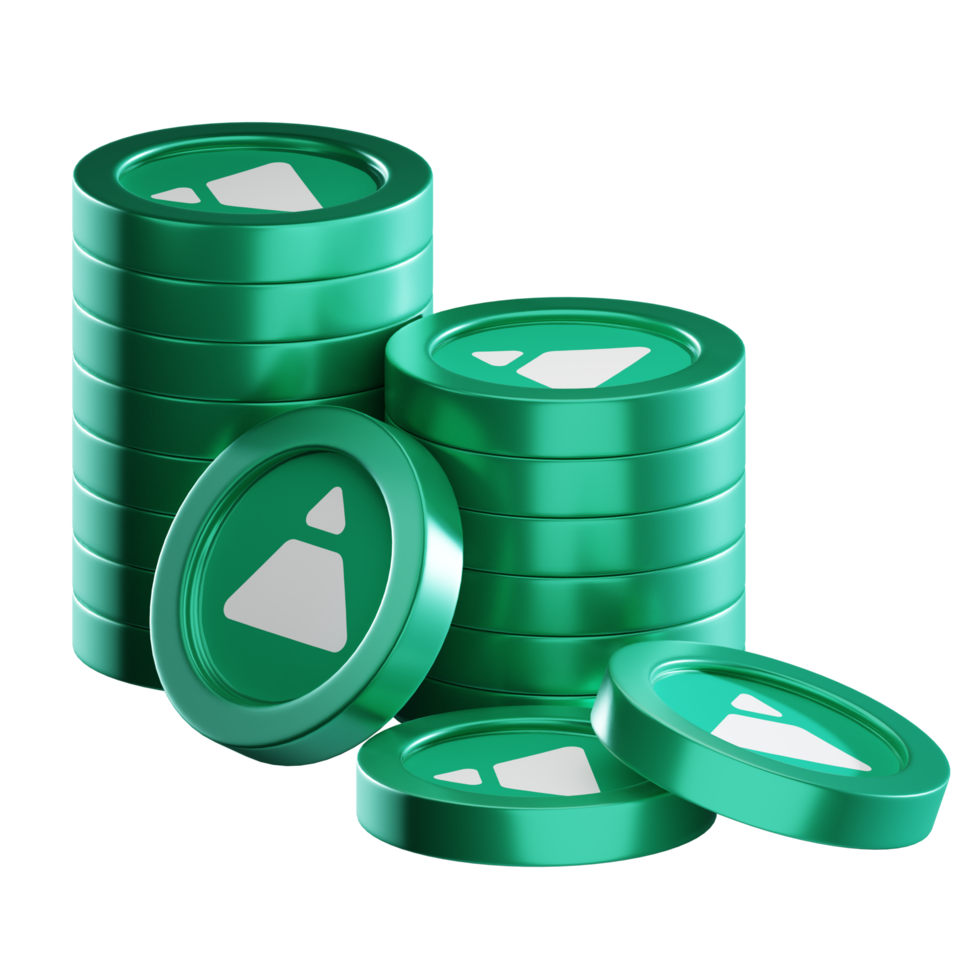 Fei USD FEI coin stacks cryptocurrency. 3D render illustration png