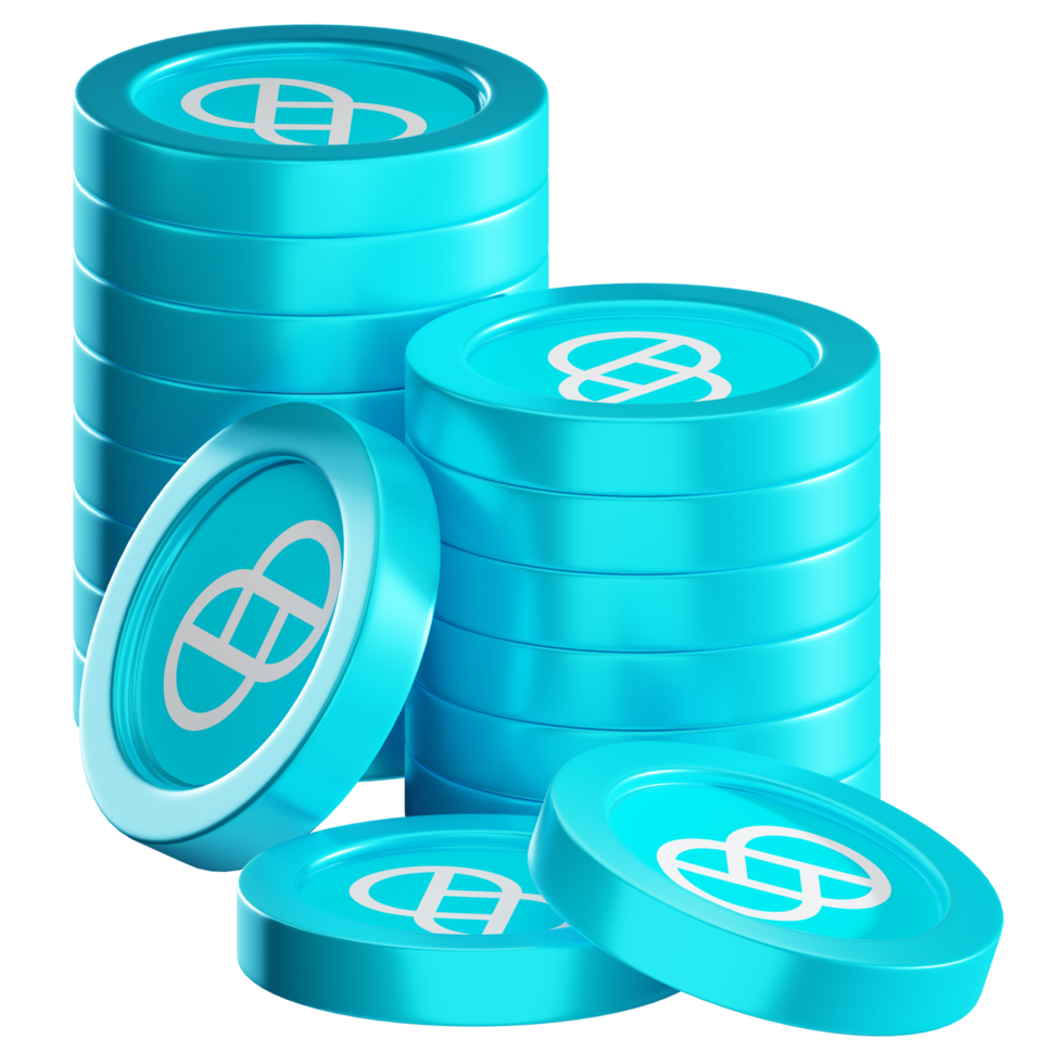 gemini dollar gusd mynt stackar kryptovaluta. 3d framställa illustration png