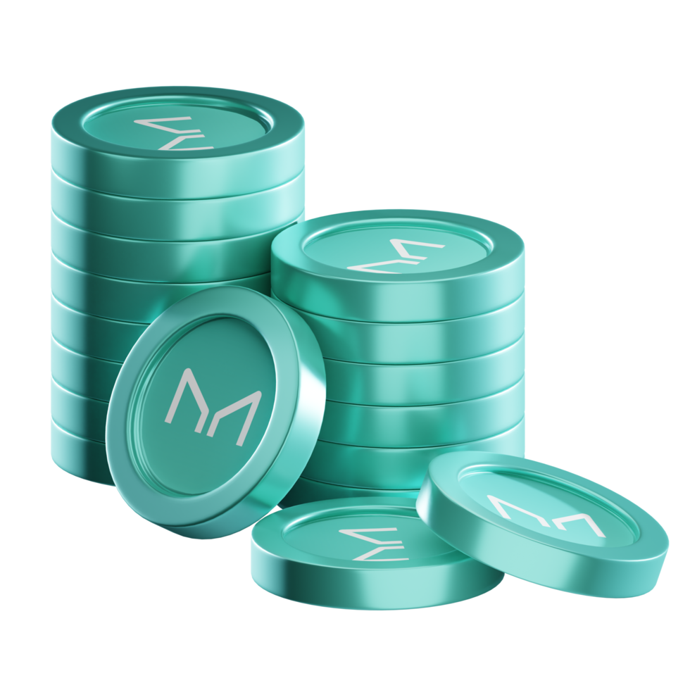 Maker MKR coin stacks cryptocurrency. 3D render illustration 21627945 PNG