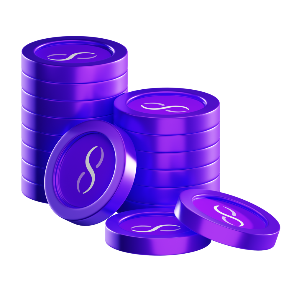 rede de singularidade Agix moeda pilhas criptomoeda. 3d render ilustração png