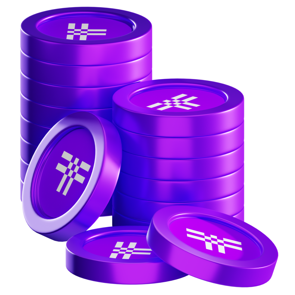 Flow coin stacks cryptocurrency. 3D render illustration 21627802 PNG