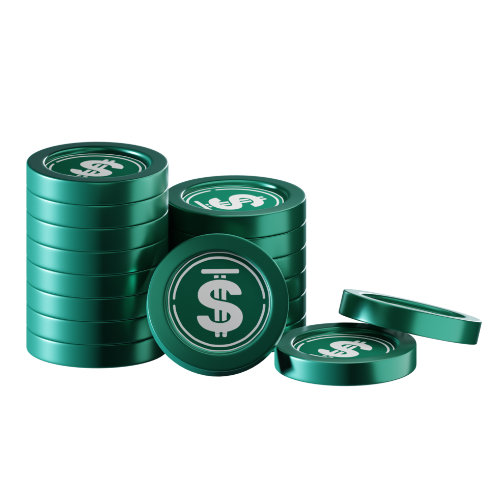 USDD coin stacks cryptocurrency. 3D render illustration png
