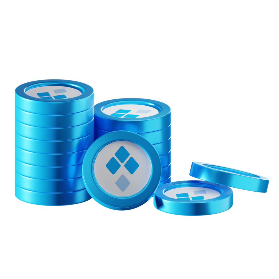 ssv network SSV coin stacks cryptocurrency. 3D render illustration png