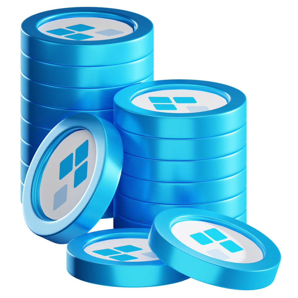 ssv network SSV coin stacks cryptocurrency. 3D render illustration png