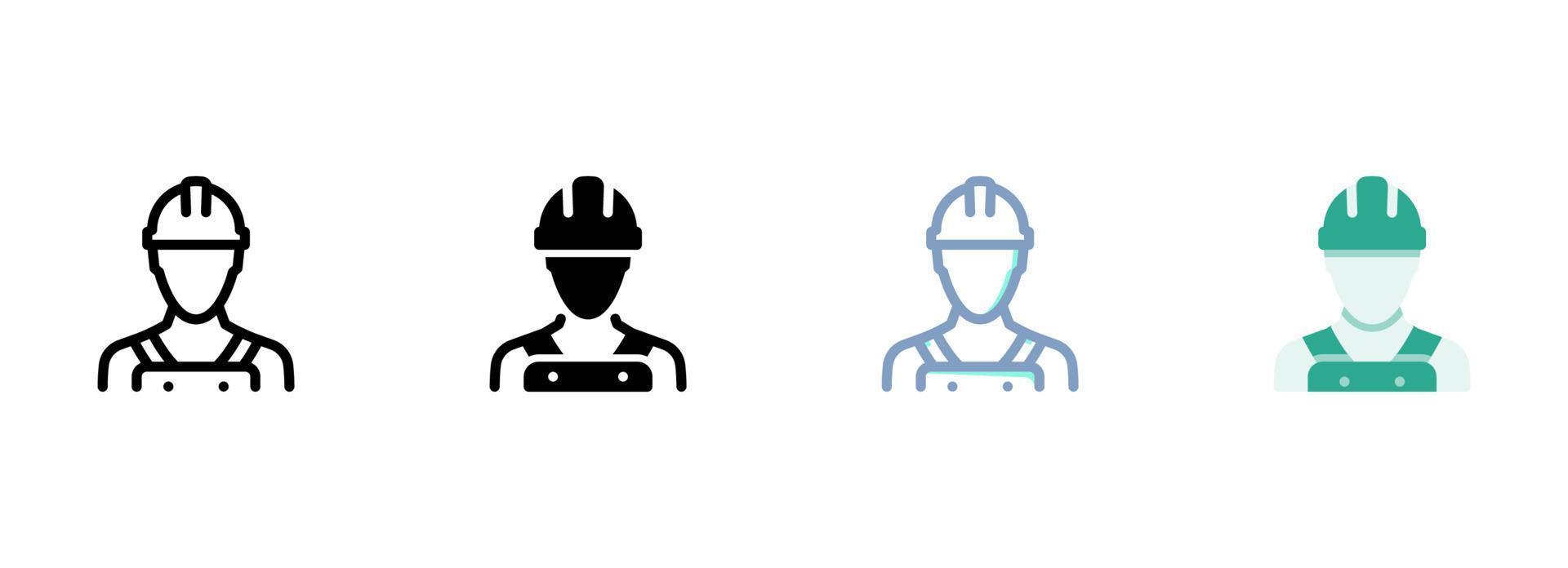 Simple vector icon on a theme worker, builder