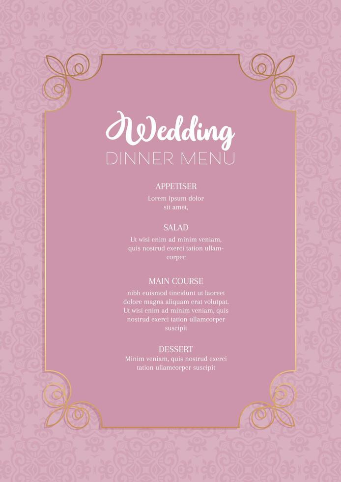 elegant design for a wedding menu vector