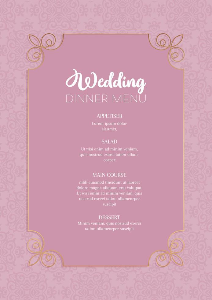 elegant design for a wedding menu vector