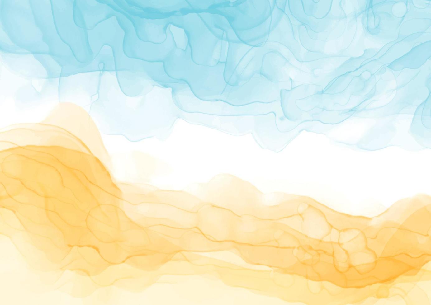 Beach themed alcohol ink background vector