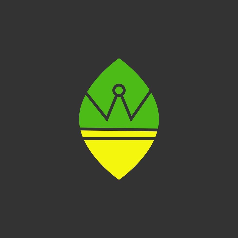 Letter W Leaf Logo Design Element,Leaf logo that formed letter W. vector
