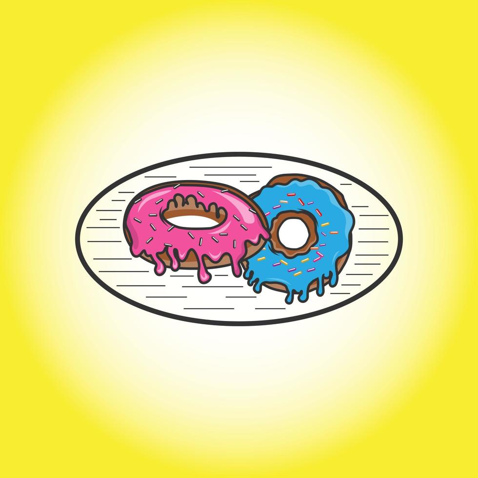 Donut Cream Cartoon Vector Icon Illustration. Food Object Icon Concept Isolated Premium Vector. Flat Cartoon Style