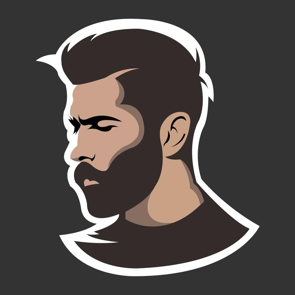barba hombre Barbero tienda logo, profesional logo modelo para tu compañía. logo en vector formato y completamente editable.
