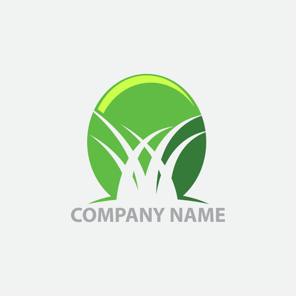 Creative grass logo template design vector illustration.