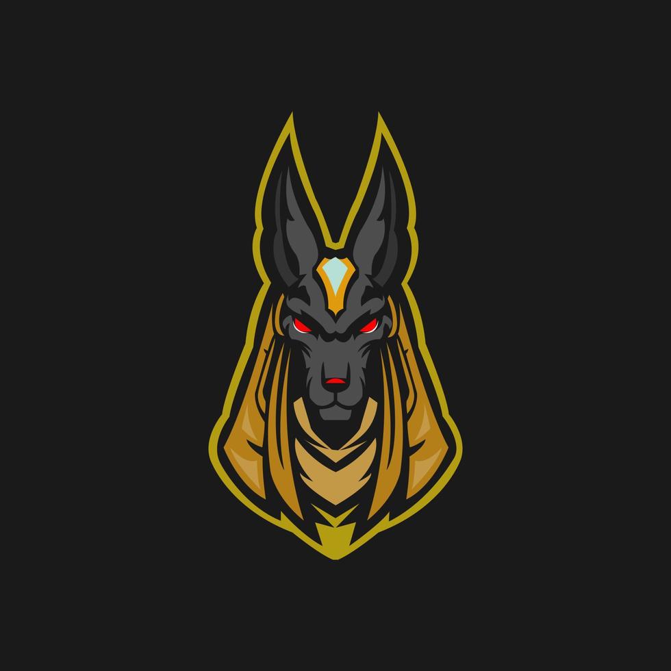 Anubis mascot logo template for streamer team. esport logo design with modern illustration concept. vector
