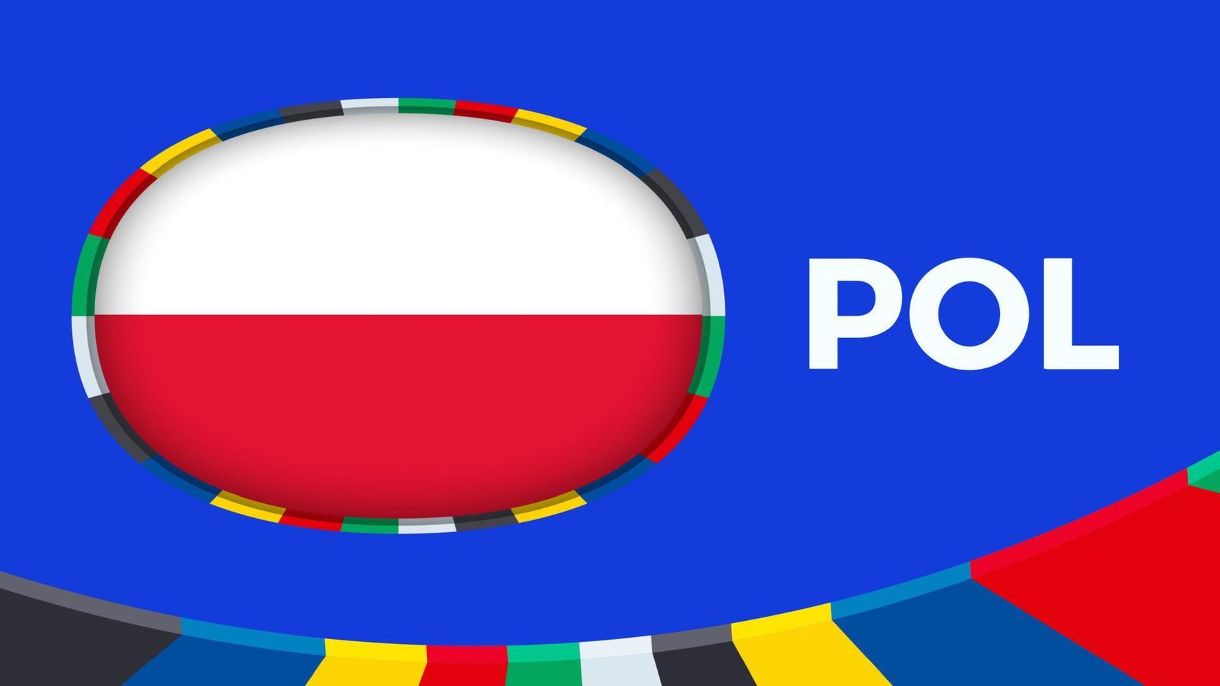 Poland flag stylized for European football tournament qualification. vector