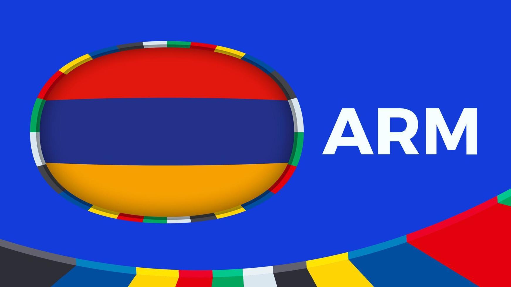 Armenia bandera estilizado para europeo fútbol americano torneo calificación. vector