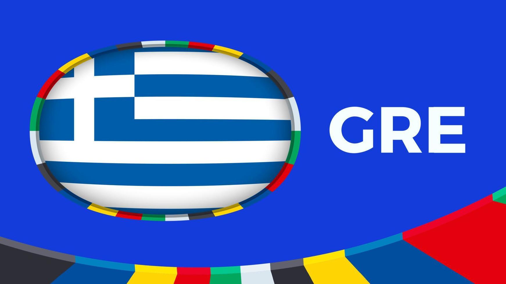 Greece flag stylized for European football tournament qualification. vector
