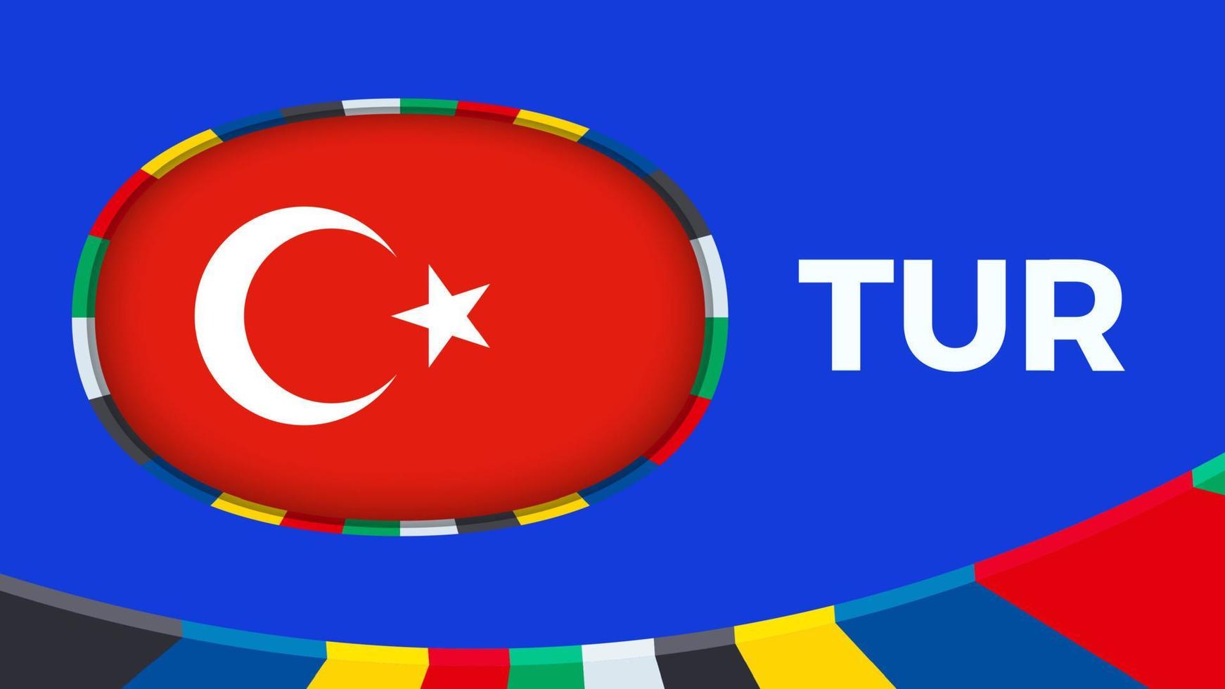 Turquía bandera estilizado para europeo fútbol americano torneo calificación. vector