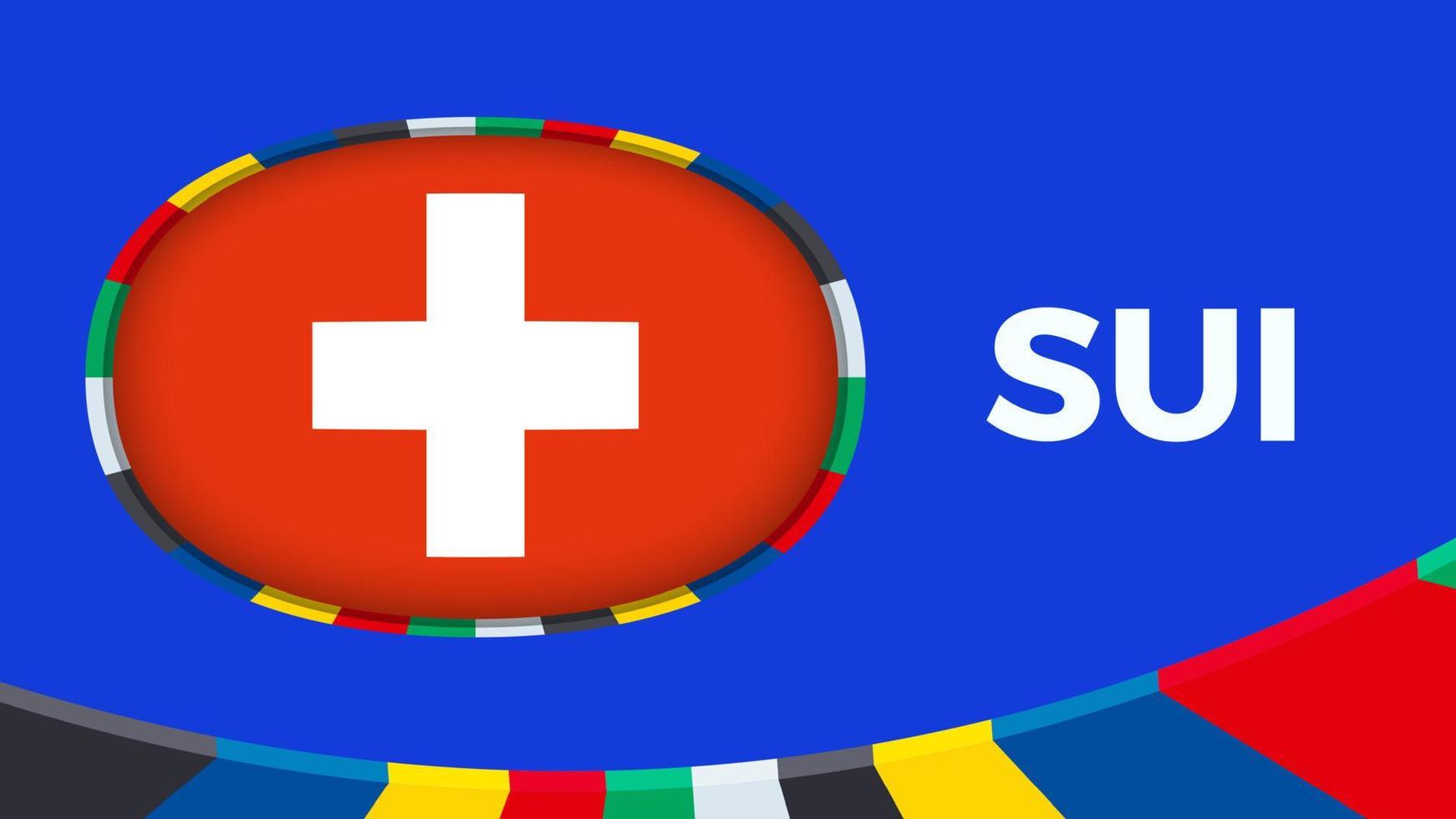 Suiza bandera estilizado para europeo fútbol americano torneo calificación. vector