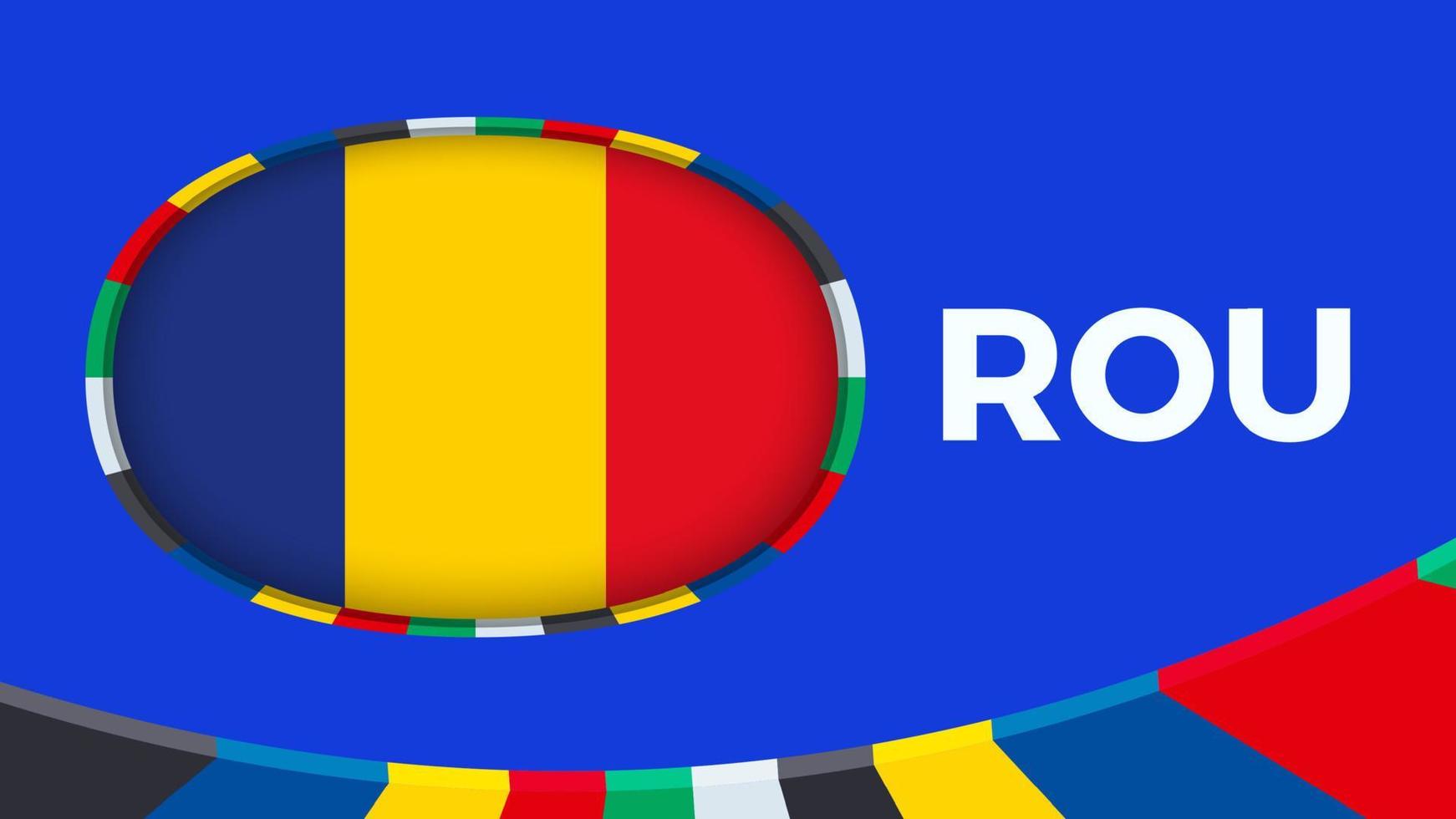 Rumania bandera estilizado para europeo fútbol americano torneo calificación. vector
