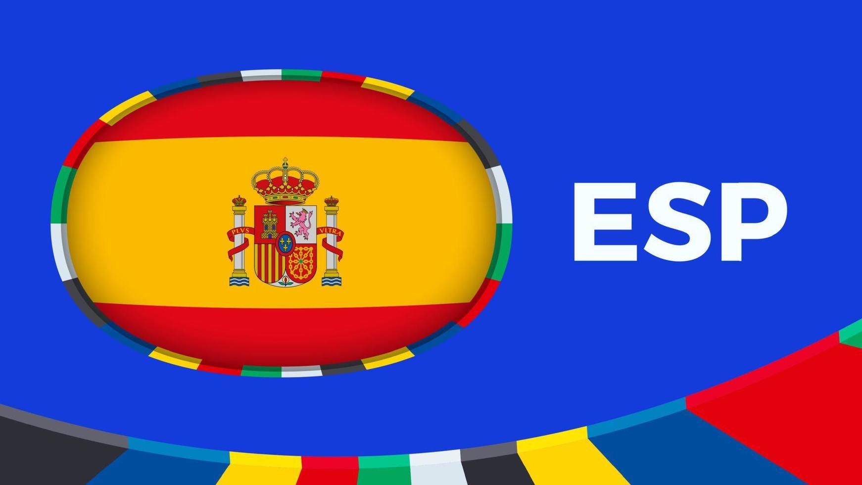 España bandera estilizado para europeo fútbol americano torneo calificación. vector