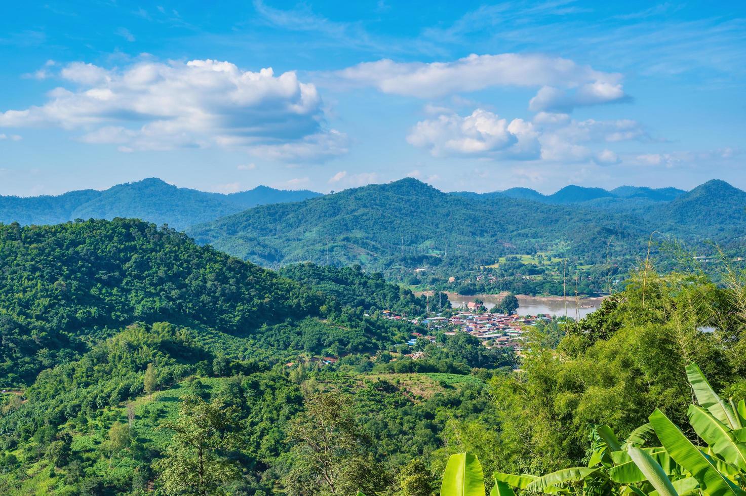 Beautiful landscape view on Phu Lamduan at loei thailand.Phu Lamduan is a new tourist attraction and viewpoint of mekong river between thailand and loas. photo