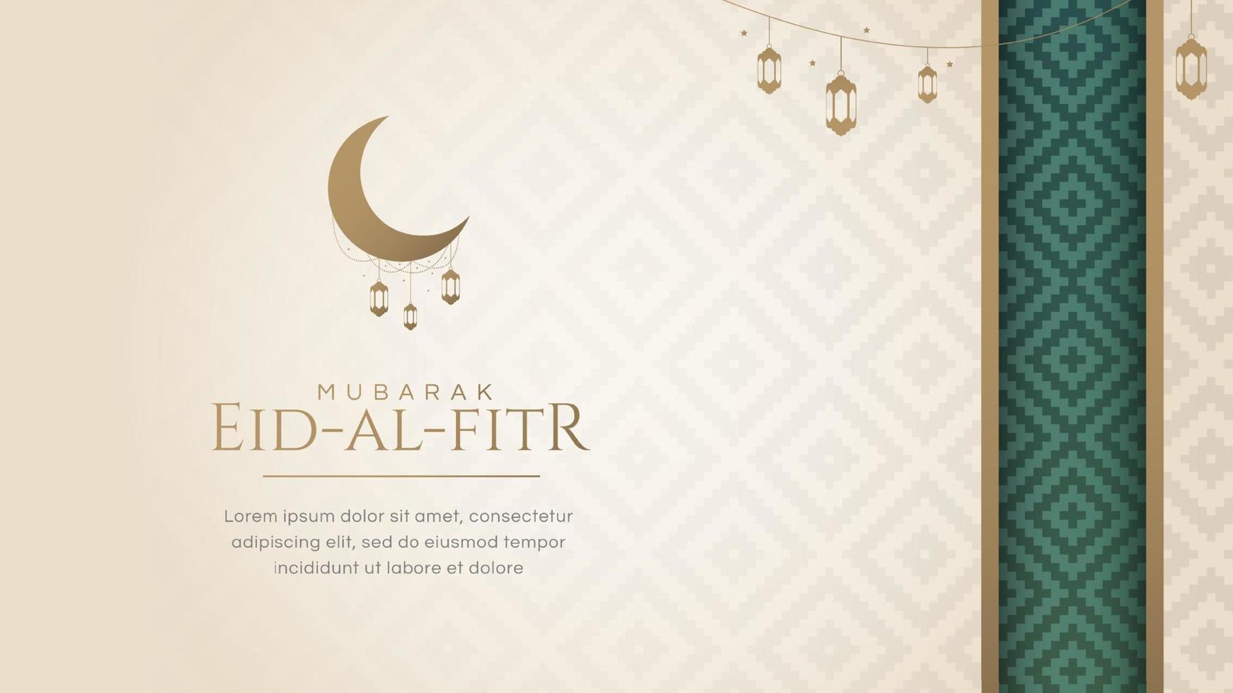 Ramadan Kareem Eid Mubarak Greeting Card Background Design Template with Place for Text vector