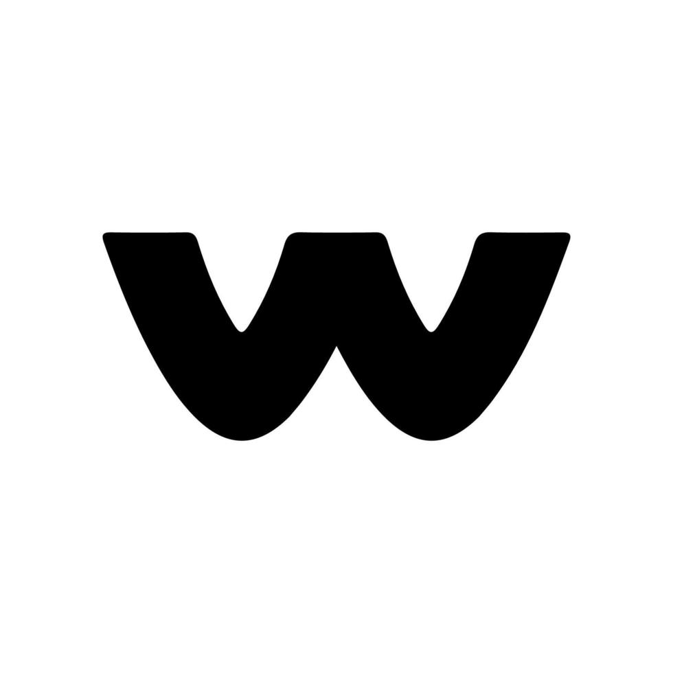 W icon. Simple style W company poster background symbol. W brand logo design element. W t-shirt printing. vector for sticker.