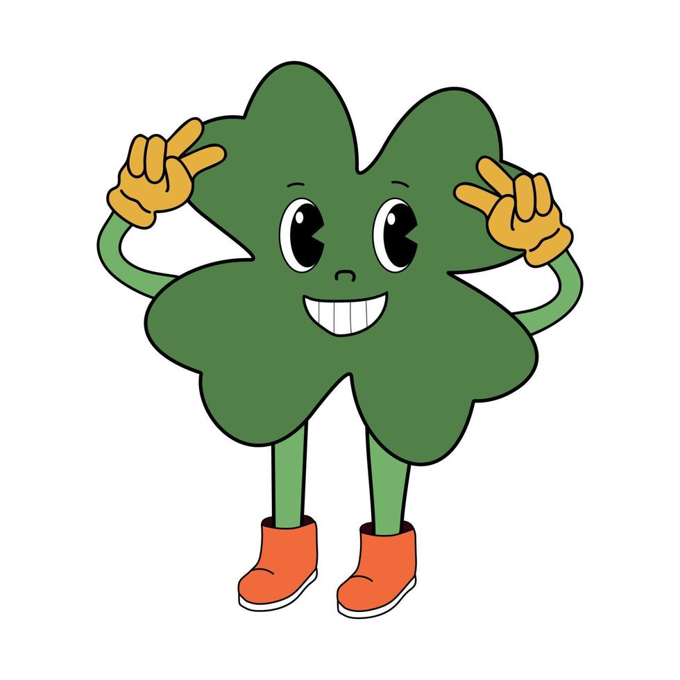 Cartoon clover on white background vector