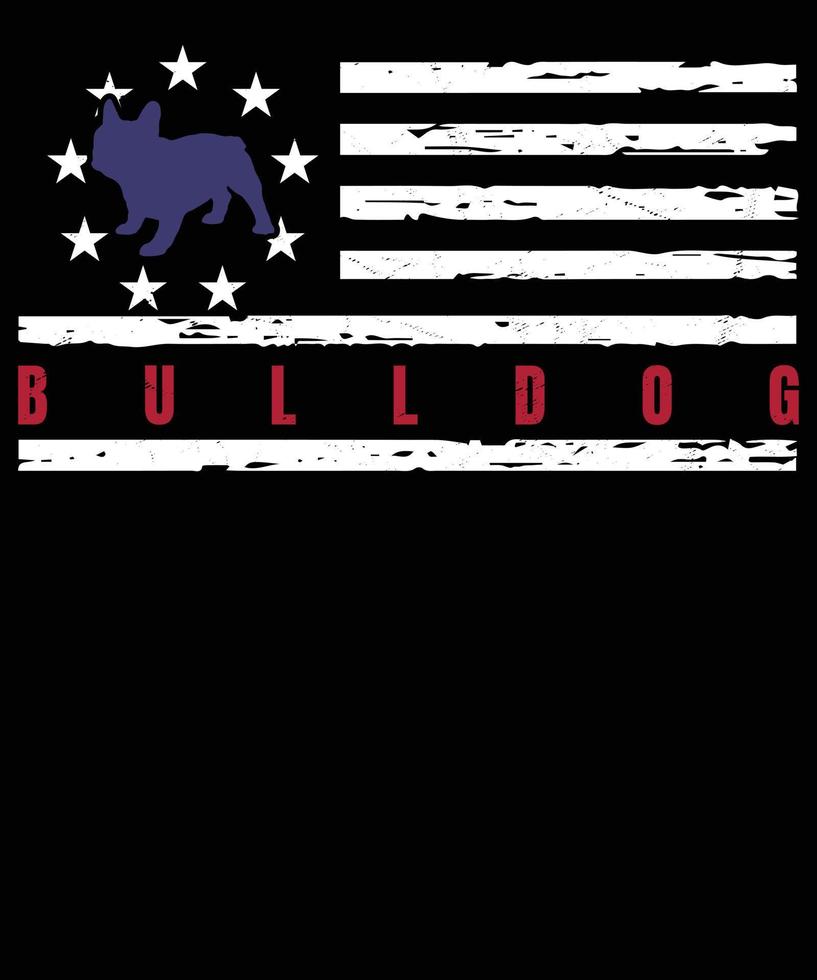 French bulldog holding a flag of USA on independence day on 4th of July vector